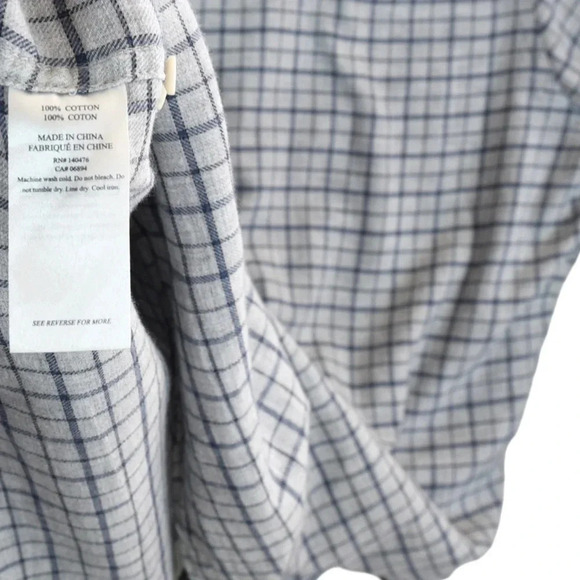 FAHERTY || Men's Soft Light Flannel Ash Grey Plaid Size XL *Small flaws* - Picture 8 of 10